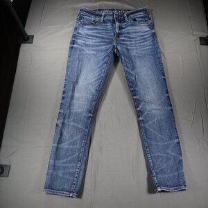 American Eagle Men Jeans 30 X 30 Denim Blue Jeans Straight Air Flex Plus